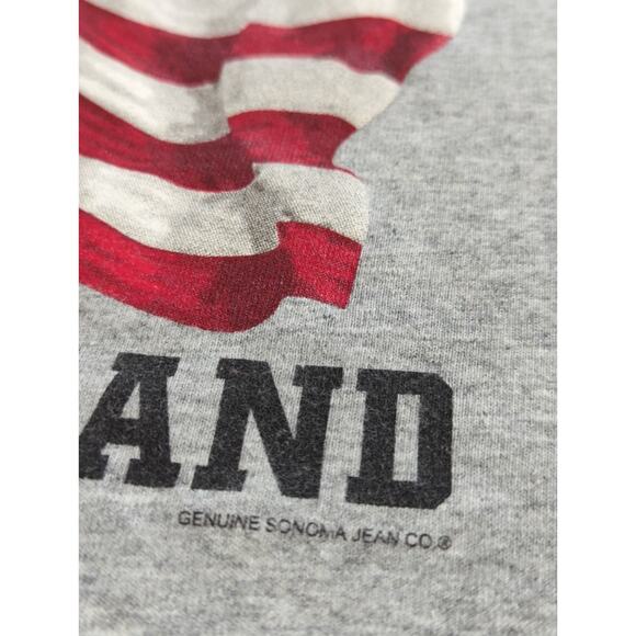 Y2K Fruit Of The Loom United We Stand USA Flag Graphic T Shirt Gray XL - Picture 8 of 11
